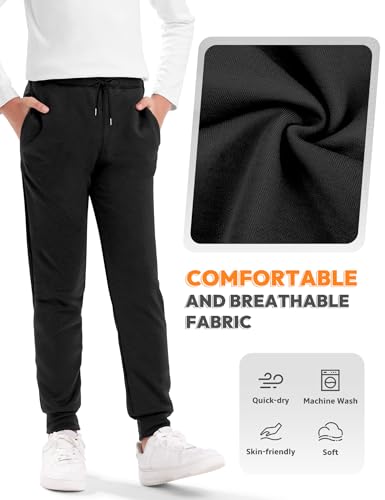 Boys Sweatpants Athletic Pants Joggers with Pocket Drawstring Kids Activewear Boys Clothes 6