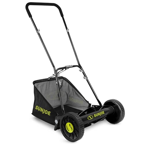 Sun Joe Manual Push Reel Lawn Mower with 6.6-Gal Grass Catch...
