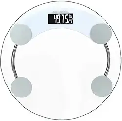 Balança Digital Redonda De Vidro Para Banheiro Display lcd hd Balança eletrônica de precisão 0.2-180kg