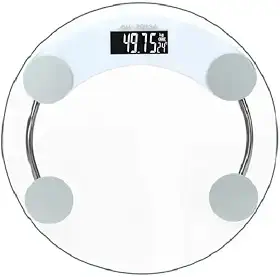 Balança Digital Redonda De Vidro Para Banheiro Display lcd hd Balança eletrônica de precisão 0.2-180kg