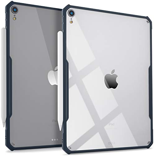 iPad Pro 11-inch 2018 Ultra-Slim Clear Case, Supports Apple Pencil Wireless Charging [Absorbs Shock] Flexible TPU, Lightweight by (Blue)