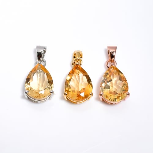 Pendentif citrine en argent 925 fait main au style bohème pour femme SP15 - 2