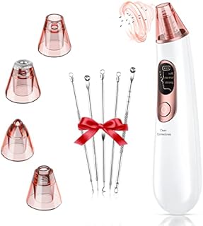 Blackhead Remover Pore Vacuum - LED Screen & USB Rechargeable Facial Pore Cleaner, Comedone Extractor Tool,Acne Extractor Tool with 3 Suction Power,4 Probes Black Head Extractions Tool for Women & Men