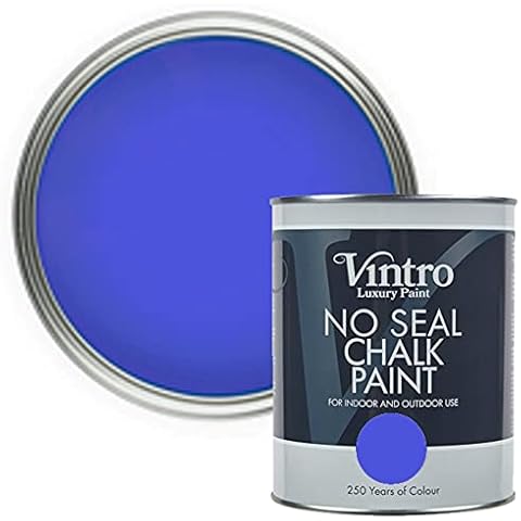 Vintro Paint | No Seal Chalk Paint | Raphael Blue | Interior & Exterior Use | Furniture | Walls | Wood | Metal | 1 Litre Cover