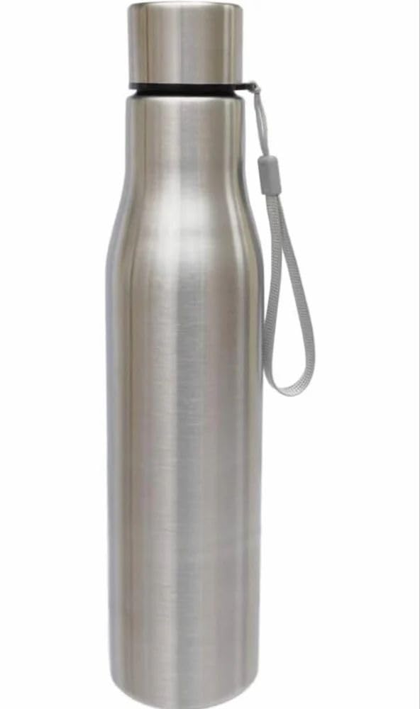 Stainless Steel Water Bottle, 1000 ml, Single Walled, Leak-Proof, Durable & Rust-Free, Easy Grip, Eco-Friendly, Travel Bottle, Silver