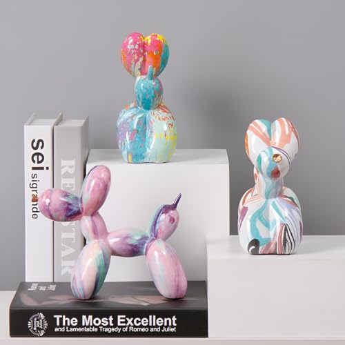 Estatua Perro Globo, Escultura de Resina para Decoración miniatura 6