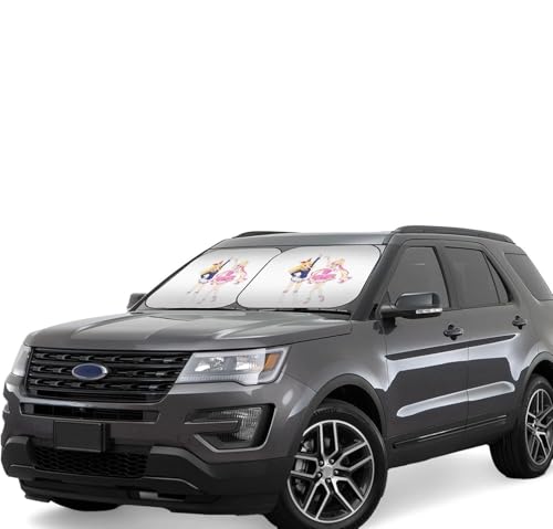 アイカツ! (2) 車用サンシェード サンバイザー 日よけ 紫外線対策 カーサンシェード 四季兼用 車用品 折畳み 便利 遮光 断熱 吸盤4個付