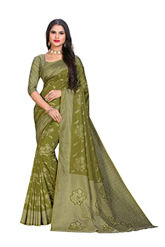 Image of Vimla Women's Kanjivaram Silk Uniform Saree and Unstitched Blouse Piece | Office School Uniform Saree For Women | Sari for Women