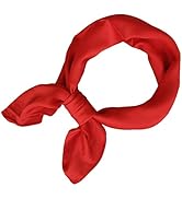 LMVERNA Square Satin Scarf for Women Polka Dot Ribbon Scarves 27 by 27 Inch