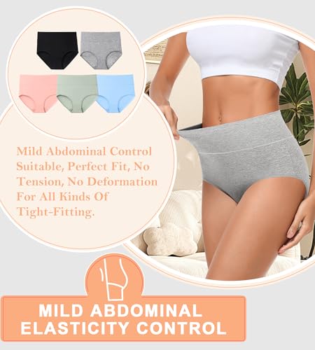 Image of MISSWHO Cotton High Waisted Women Underwear Soft Briefs Full Coverage Comfy Ladies Panties (Regular & Plus Size)