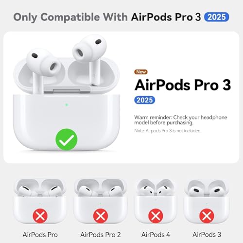 Image of Meyaar for AirPods Pro 3 Case 2025 Silicone Protective Cases for Apple AirPods Pro 3rd Generation Case for Women Men, for AirPod Pro 3 Cases Cover Accessories with Keychain (Bottle (Clear))
