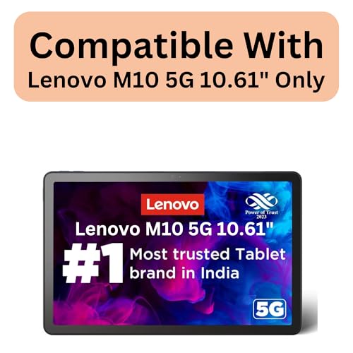 Image of Compatible with Lenovo M10 5G X360 10.61 Inch Tempered Glass Screen Protector Guard Full Screen Coverage Edge to Edge with Easy Installation kit | Anti-Scratch & Smudge Proof.