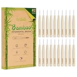 Isshah Biodegradable Bamboo Handle Interdental Brushes Between Teeth Cleaner Deep Clean Toothpick, FSC Certified and PETA Approved, Size 2...