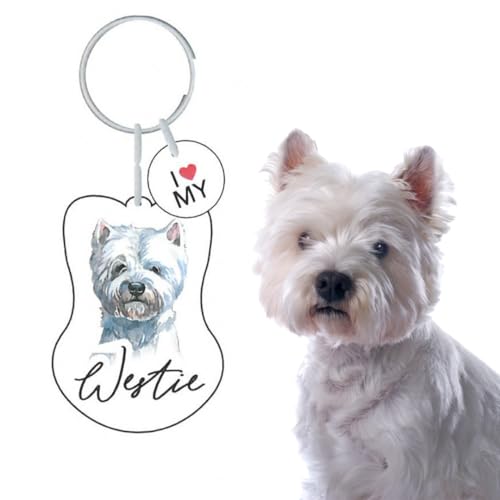 Splosh Llaveros personalizados para mascotas, regalos personalizados para ella y él. Regalos para mamá de gato y perro, westie, S