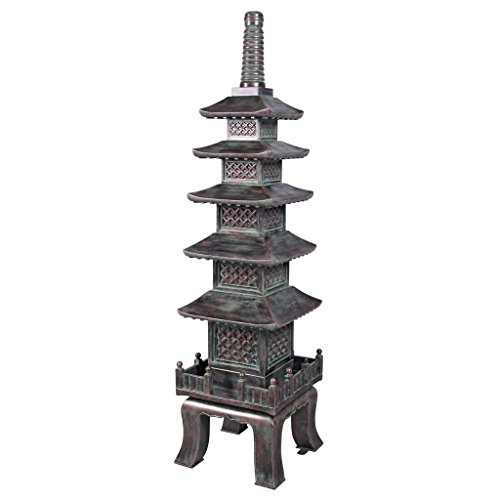 Design-Toscano-Nara-Temple-Pagoda-Asian-Decor-Garden-Statue-Grande-71-Inch-Tall-Fiberglass-Cast-Stone-Resin-Verdigris-Green-Bronze-Finish Design Toscano Nara Temple Pagoda Asian Decor Garden Statue Grande 71 Inch Tall Fiberglass Cast Stone Resin Verdigris Green Bronze Finish