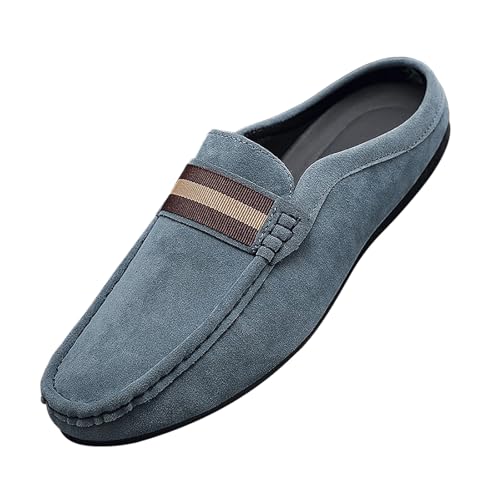 Men's Slippers Summer Breathable Slip-On Loafers Formal Wear Casual Open Back Business Casual Shoes