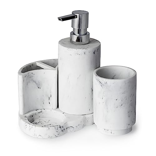 Blue Canyon Arezzo Set of Bathroom Accessories, 4 in 1 Bathroom Set, Accessories Include Soap Dispenser, Tumbler