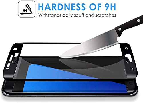 Image of Screen Protector for Samsung Galaxy S6 Edge (Black) Tempered Glass Edge-to-Edge 6D Screen Guard With Installation Kit