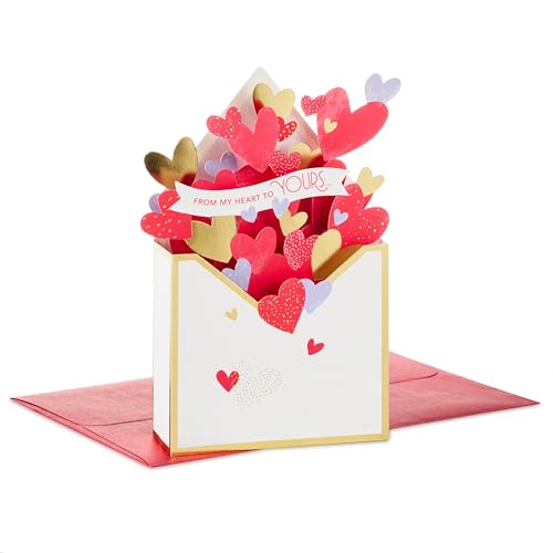 Hallmark Valentine's Day Pop Up Card, Heart-Filled Envelope (From My Heart to Yours) Paper Wonder 3D Card for Parents, Grandparents, Siblings