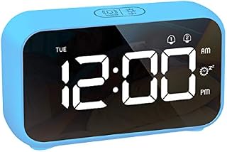 LATEC Alarm Clocks, Digital Clock Bedside LED Display 40 Alarm Sounds, Adjustable Alarm Volume & Screen Brightness, Snooze, Dual Alarms, USB Charger, 12/24H, with Week Display for Home Office Travel
