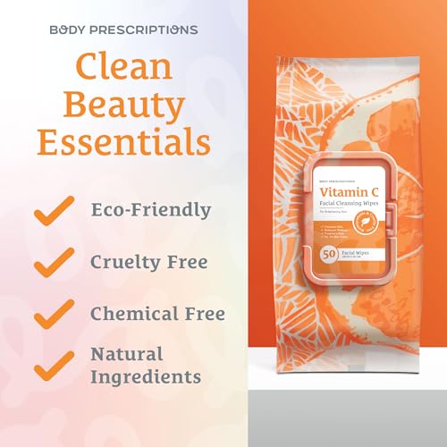 Image of Body Prescription Makeup Cleansing Wipes - Gentle and Effective Face Wipes, 1 Count (Pack of 3), Vitamin C