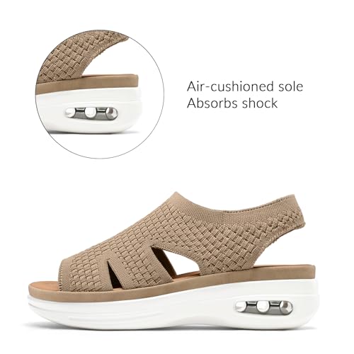 Image of mysoft Womens Comfortable Walking Sandals Slip On Air Cushion