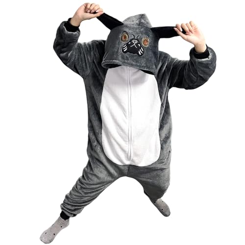 Bseical Mops Kostüm für Erwachsene Damen Herren, Tiere Onesie Tierkostüm, Karneval KostüM Herren S-XL