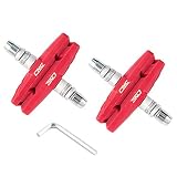 Chooee Bike V-Brake Pads, Bicycle 70mm Brake Blocks Set, 2 Pairs Universal Brake Shoes, Red
