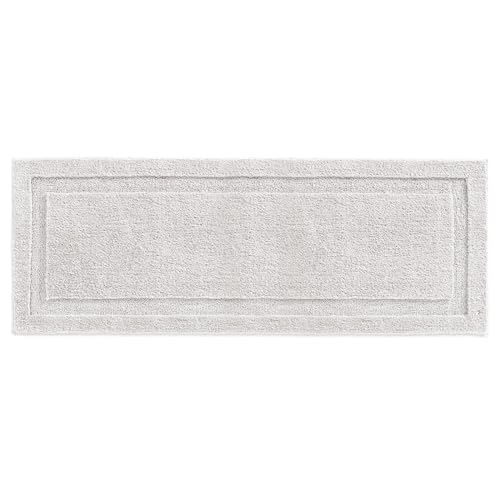 mDesign Large Modern Bath Mat Runner - Non-Skid Bathroom Runner Rug - Long Bath Mat - Oversized Machine Washable Bathroom Floor Carpet Rug - Extra Long Bathroom Rug - Hydra Collection - Platinum Gray