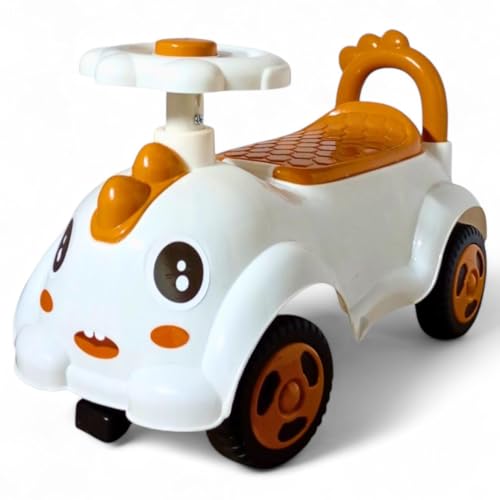 Image of kidsROAR Push Ride On Car for Kids 1-5 Years | Baby Push Car with Music, 3D Lights & Backrest | Premium Ride On Toy Supports Up to 35kg (DIANO, Brown)