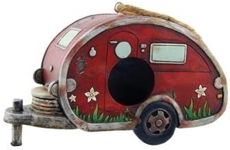 KEXMY Birdhouse Camper Trailer, RV Collectible Garden Decor, 8-inch (One Pack)