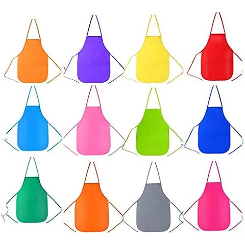 Delantal para niños de pintura impermeable Febbya 12 PCS 12 colores Cover