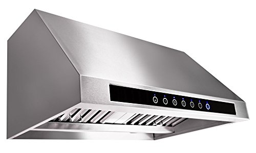 Proline PLJW 102 4 Speed Wall/Under Cabinet Range Hood - 1000 Max CFM Blower - Stainless Professional Baffle Filrters Dishwasher Safe - 3 Year Warranty - Sizes include 30 36 42 and 48 Inch