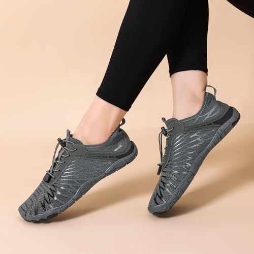 Image of Hiking Barefoot Shoes for Women Men Breathable & Non-Slip Athletic Barefoot Wide Toe Water Shoes Lightweight Perfect for Walking,Running,and Swimming