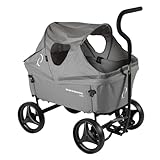Beach Wagon Faltbarer Bollerwagen LITE Combideal - 80 kg - Handwagen mit Verdeck, Matratze und Wannenabdeckung - Strandwagen, Gartenwagen und Campingwagen Faltbar - Hellgrau