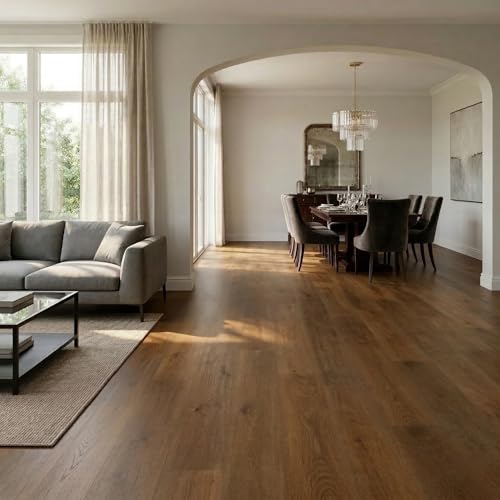 Allure Wide Plank Luxury Vinyl Flooring, Caramel Cookie Oak 9" x 60", 7mm Thick Vinyl Planks with Click and Lock Installation, 1 Box 25.02 sq ft. by ALLURE - Used condition - Image 6
