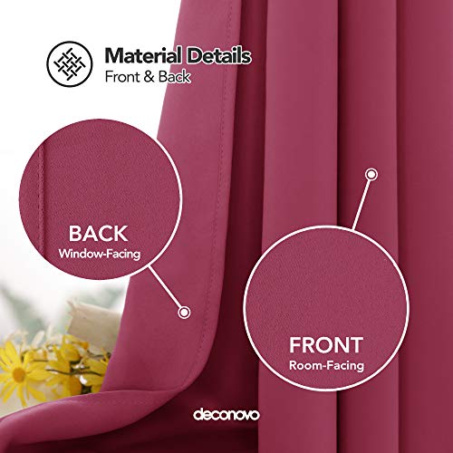 Image of Deconovo Blackout Curtain, 52x84 Inch, Rose