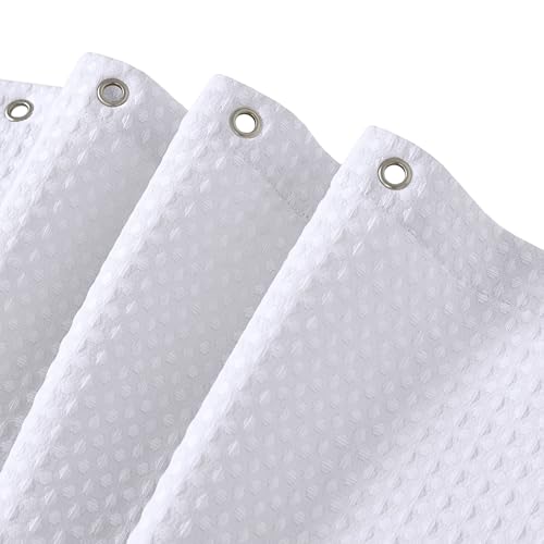 Madison Park Arbor Waffle Extra Wide Shower Curtain, 108 x 72, White Solid
