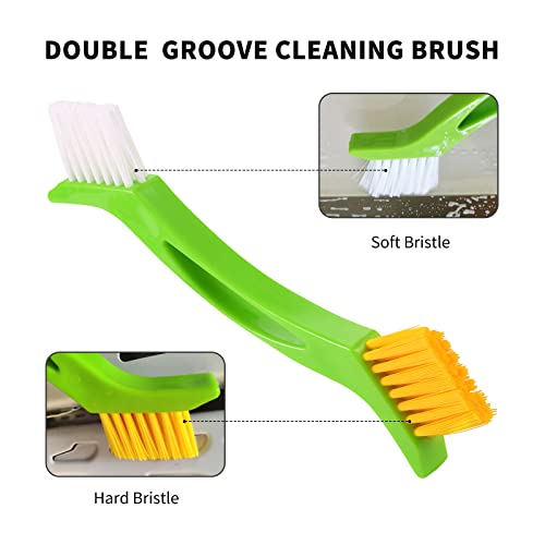 6 Pack Grout Cleaner Green Brush-Tile Joint Scrub Brush With Handle- Great Use For Deep Cleaning Household Cleaning Brushes For Kitchen,Window Door Track, Stove Tops, Seams,Shower, Floor Lines #TOP4