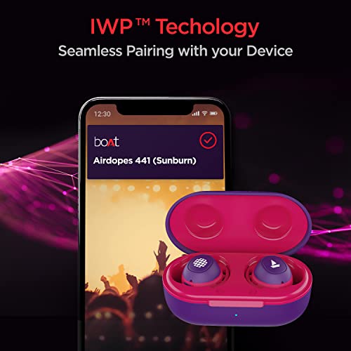 Image of Boat Airdopes 441 Bluetooth Truly Wireless in Ear Earbuds with Mic with Up to 35H Total Playback Iwp Technology Immersive Audioipx7 Water Resistance Super Touch Controls Secure Sports Fit