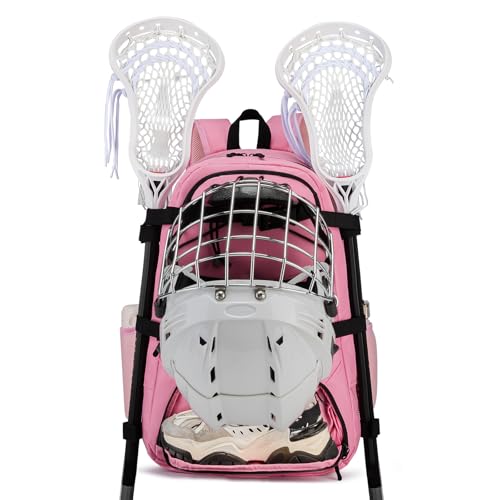 ROYALFAIR Lacrosse Bags - Extra Large Lacrosse Backpack with Two Sticks holder and Separate Cleats Compartment Field Hockey Bag
