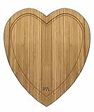 Radiate Your Love Bamboo Heart-shaped Cutting Board with Drip Groove, Durable Serving Tray for Cheese and Bread, 12 inches