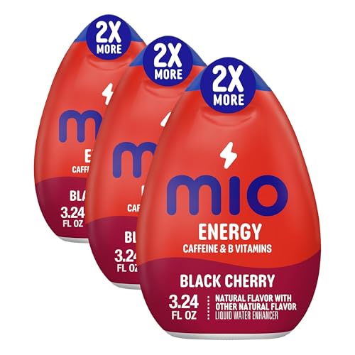 Image of MiO Energy Black Cherry Liquid Water Enhancer Drink Mix, 2x More, 3.24 Fl Oz Bottle, As Seen on TikTok (Pack of 3)