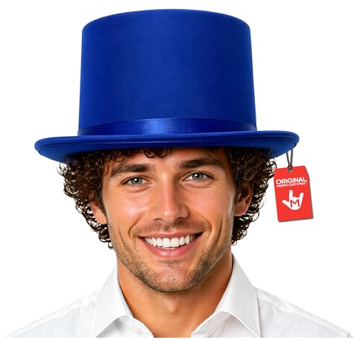 Nicky Bigs Novelties Top Hat For Men Steampunk Hat Victorian Top Hats Magician Hats Tophat Costume For Men - Blue