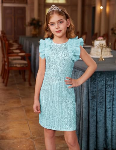 Image of GRACE KARIN Girls Dresses Sequin Party Formal Pageant Dress Tween Girl Birthday Tulle Prom Princess Maxi Dress Size 5-14