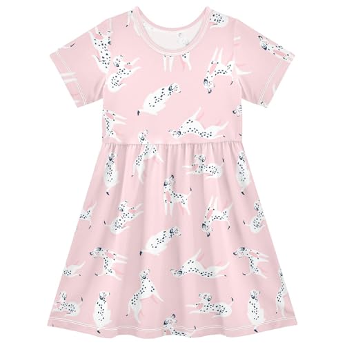 CaTaKu Girls Cute Dresses Toddler Summer Dress Short Sleeve Dresses for Girls Beach Sundress 2-8T