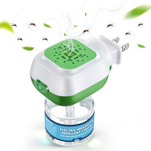 Mysora Mosquito Repeller, Electronic Mosquito Repellent Plug in Indoor Use, Includes 1 Pack 240 Hr Repellent Refills, No Candles or Flames, DEET-Free, for Home, Bedroom, Office, Kitchen, Easy to Use