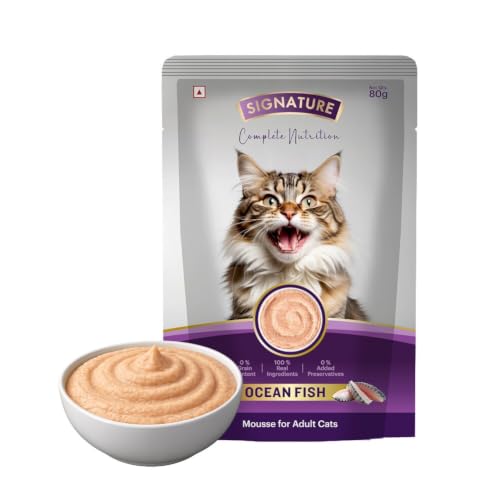 Image of Signature Grain Zero Adult Cat Wet Mousse 80gm | Ocean Fish | Rich in Protein, Promotes Hydration & Easy to Digest | Grain Free, No Artificial Flavours | Packed with Essential Vitamins & Antioxidants