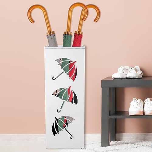 Paragueros Modernos Home, Paragüero de Diseño Metal, Paraguero Rectangular, Paragüero Moderno de Lluvia, Paragüero Original de Goteo Extraíble Para Decorar el Hogar y la Oficina 16x16x42cm