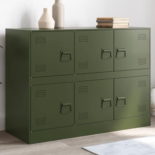 Générique Buffet Vert Olive 99x39x73 cm Acier,Meubles,Armoires & Meubles de Rangement,Buffets & bahuts,Vert,23.78 KG,841797